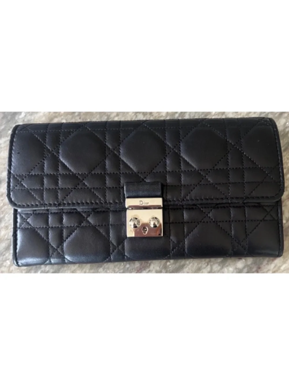 CHRISTIAN DIOR CANNAGE WALLET on Chain Lambskin AUTHENTIC
